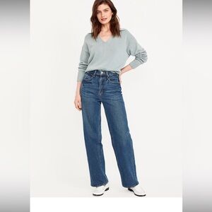 Old navy extra high waisted wide leg jeans dark wash